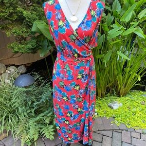 Floral Faux Wrap Dress 1X